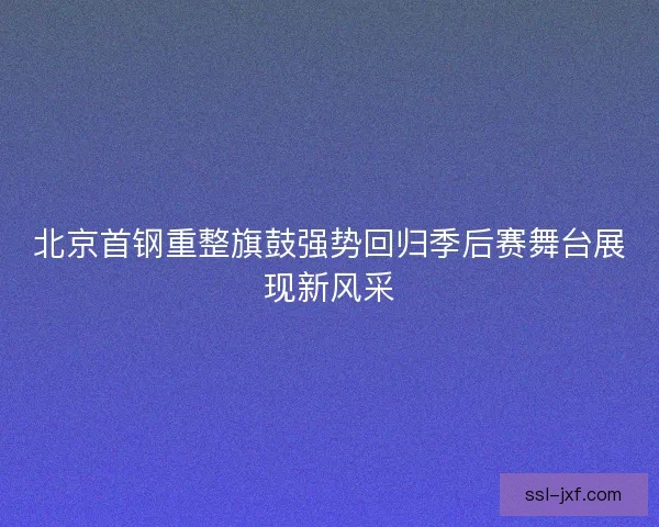 北京首钢重整旗鼓强势回归季后赛舞台展现新风采